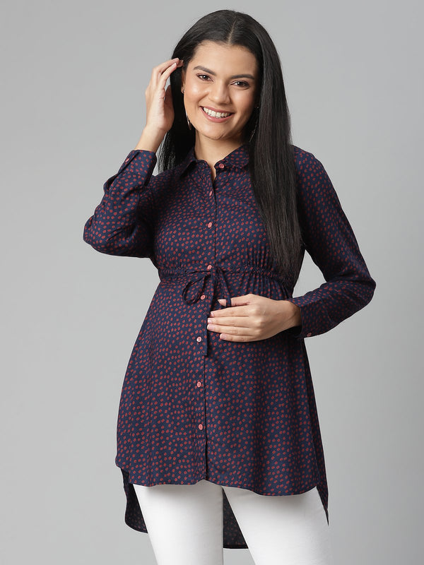 Zelena Three Fourth Sleeves Floral Block Printed Maternity & Feeding Kurta  With Concealed Zipper Purple Online in India, Buy at Best Price from  Firstcry.com - 15408656